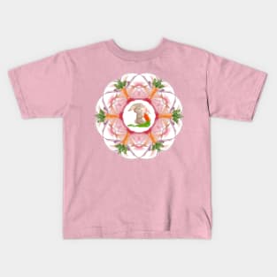 Rabbit with carrot in mandala Kids T-Shirt